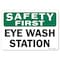 Signmission OSHA Safety First, 7" Height, Decal, 10" x 7", Landscape, Eye Wash Station OS-SF-D-710-L-19585 - alternate 1